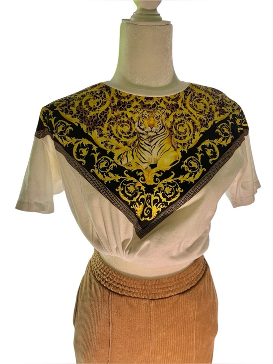 Zara Tops - Zara Baroque Tiger Graphic Cropped Tee